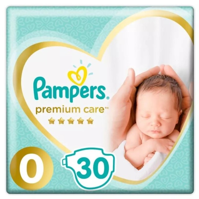 Pampers Premium Care Πάνες Μέγεθος 0 <3 Kg 30 Πάνες