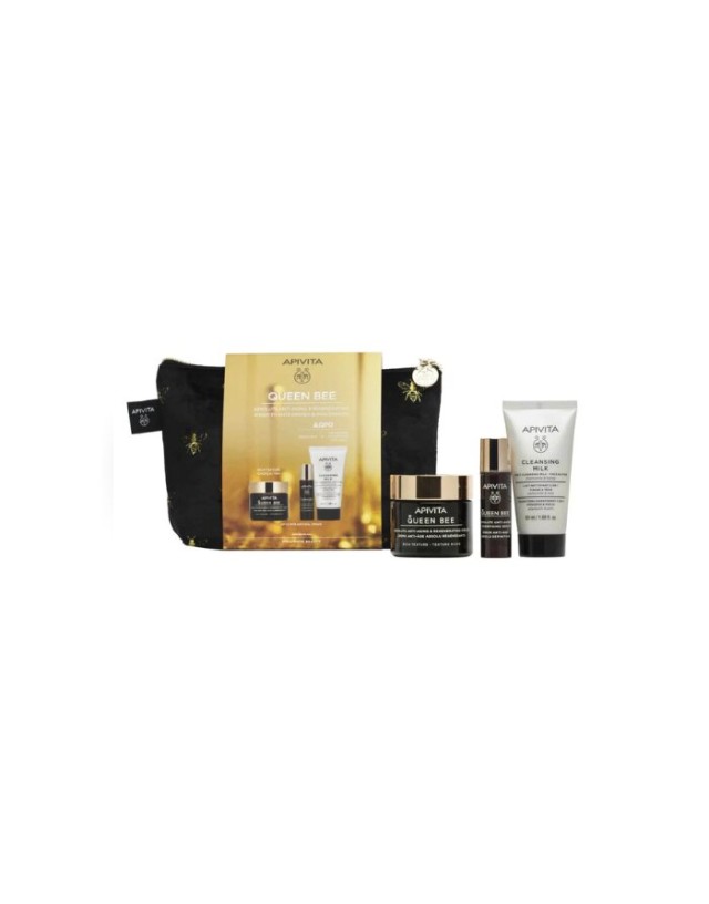 Apivita Promo Queen Bee Κρέμα Απόλυτης Αντιγήρανσης & Αναγέννησης Ελαφριάς Υφής 50ml & ΔΩΡΟ Queen Bee Serum 10ml & Γαλάκτωμα Καθαρισμού 3 σε 1 50ml