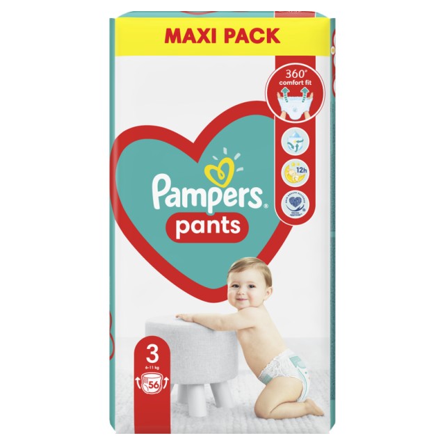 Pampers Pants Maxi Pack No.3 (6-11kg) 56 Πάνες